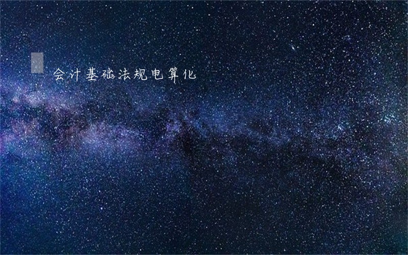 会计基础法规电算化
