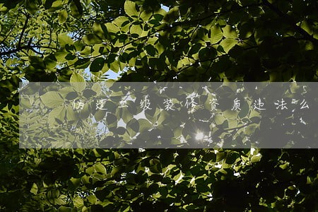 伪造二级装修资质违法么