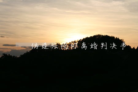 伪造法院的离婚判决书