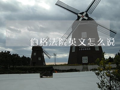 伯格法院英文怎么说 伯格法院英文怎么说