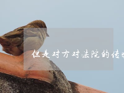 但是对方对法院的传唤不理睬 但是对方对法院的传唤不理睬