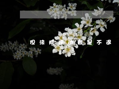 但法院这边就是不退 但法院这边就是不退