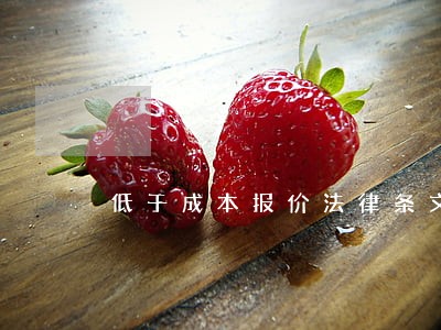 低于成本报价法律条文 低于成本报价法律条文