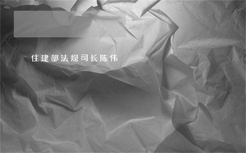 住建部法规司长陈伟