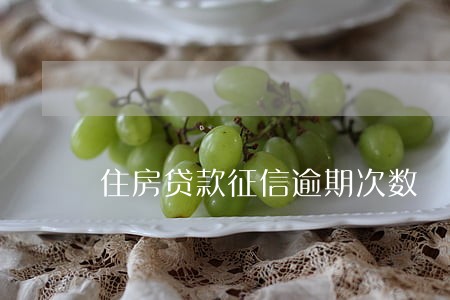 住房贷款征信逾期次数 住房贷款征信逾期次数