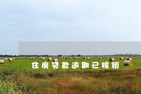 住房贷款逾期已核销 住房贷款逾期已核销