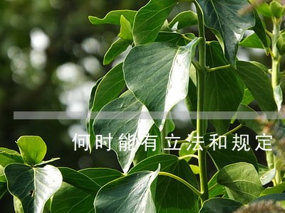 何时能有立法和规定 何时能有立法和规定