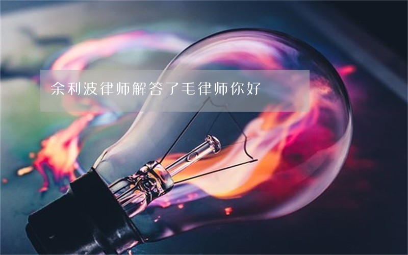 余利波律师解答了毛律师你好 余利波律师解答了毛律师你好