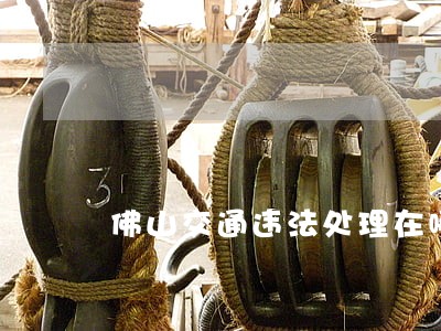 佛山交通违法处理在哪 佛山交通违法处理在哪
