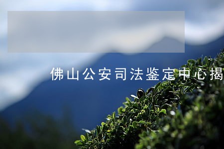 佛山公安司法鉴定中心揭牌 佛山公安司法鉴定中心揭牌