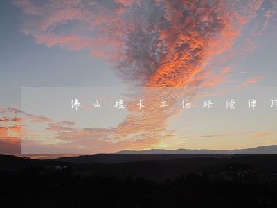 佛山擅长工伤赔偿律师 佛山擅长工伤赔偿律师