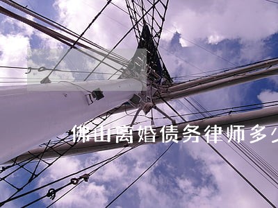 佛山离婚债务律师多少钱 佛山离婚债务律师多少钱