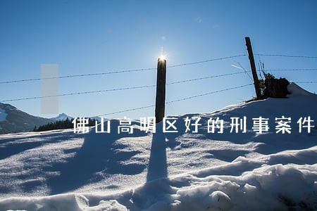 佛山高明区好的刑事案件找律师 佛山高明区好的刑事案件找律师