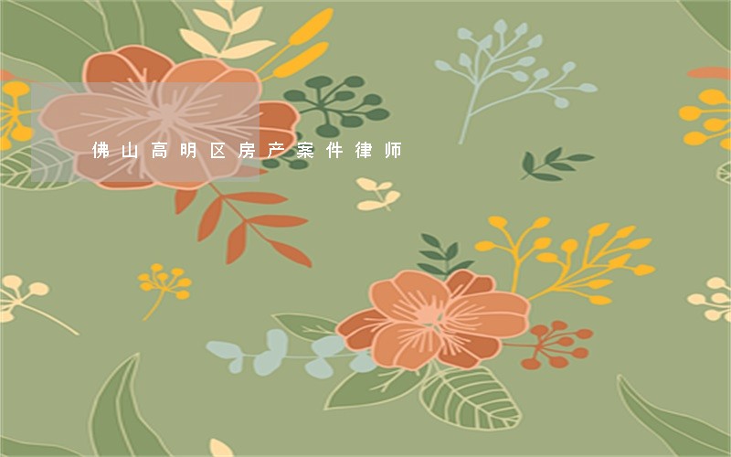佛山高明区房产案件律师 佛山高明区房产案件律师