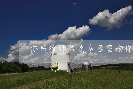 你好律师我有事要咨询你一下 你好律师我有事要咨询你一下