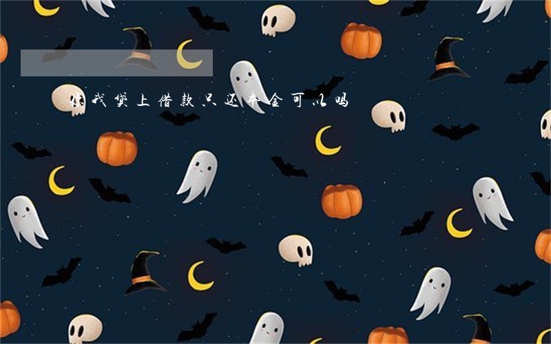 你我贷上借款只还本金可以吗 你我贷上借款只还本金可以吗