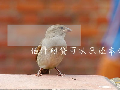 佰仟网贷可以只还本金吗