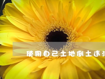 使用自己土地倒土违法吗