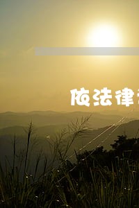 依法律该怎样解决 依法律该怎样解决