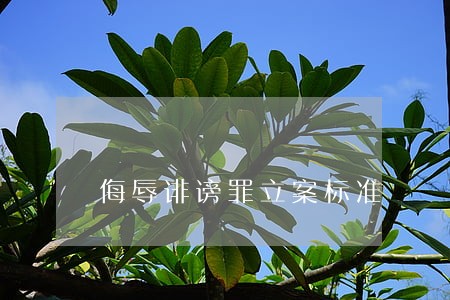 侮辱诽谤罪立案标准 侮辱诽谤罪立案标准