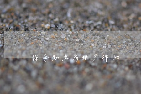 保亭知名房地产律师 保亭知名房地产律师