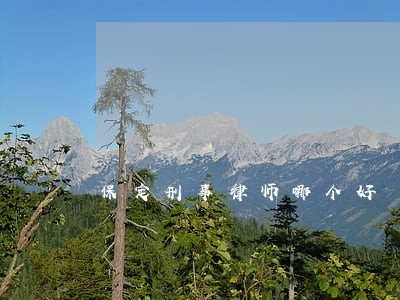 保定刑事律师哪个好 保定刑事律师哪个好