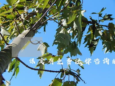 保定有免费法律咨询的吗 保定有免费法律咨询的吗