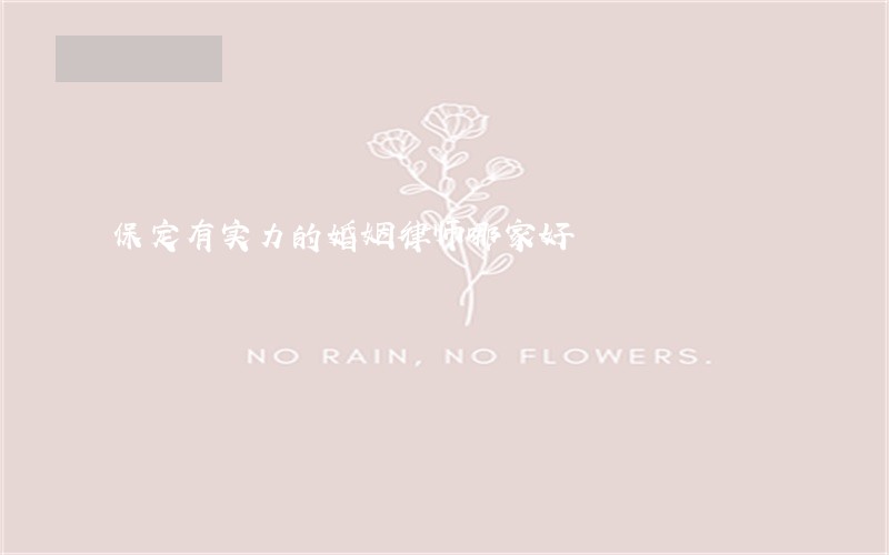 保定有实力的婚姻律师哪家好 保定有实力的婚姻律师哪家好