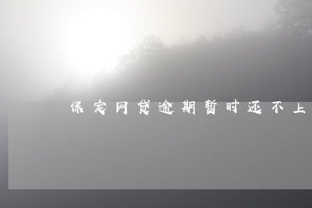 保定网贷逾期暂时还不上怎么办 保定网贷逾期暂时还不上怎么办