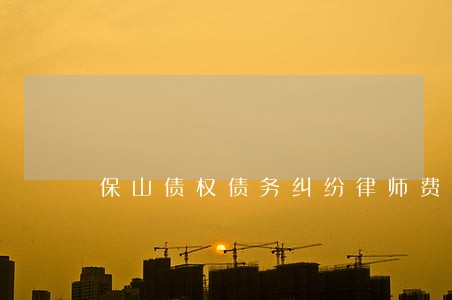 保山债权债务纠纷律师费用是多少 保山债权债务纠纷律师费用是多少