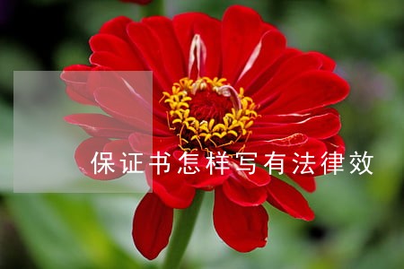 保证书怎样写有法律效 保证书怎样写有法律效