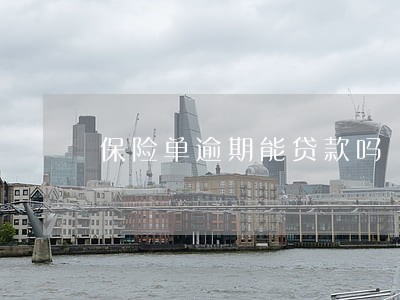 保险单逾期能贷款吗