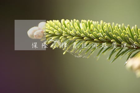保险法律责任问题管理论文 保险法律责任问题管理论文