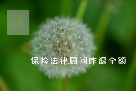 保险法律顾问咋退全额 保险法律顾问咋退全额