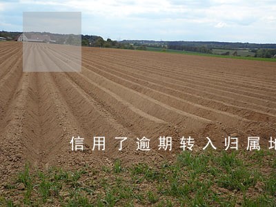 信用了逾期转入归属地