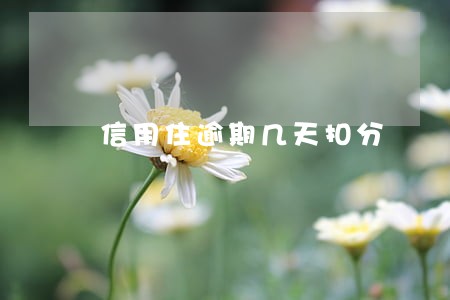 信用住逾期几天扣分