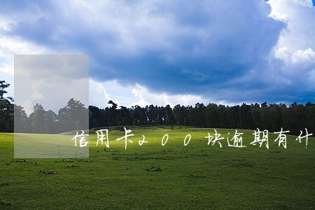 信用卡200块逾期有什么后果 信用卡200块逾期有什么后果