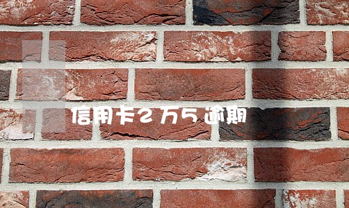 信用卡2万5逾期 信用卡2万5逾期