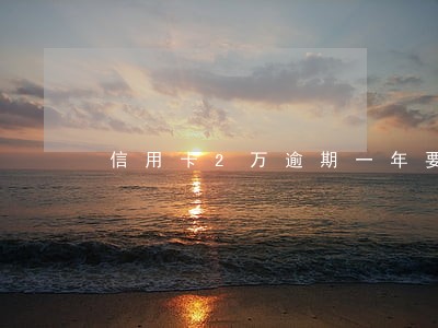 信用卡2万逾期一年要还多少 信用卡2万逾期一年要还多少