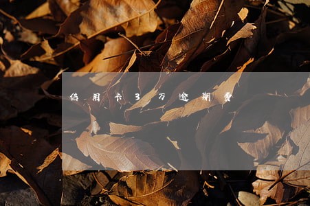 信用卡3万逾期费 信用卡3万逾期费