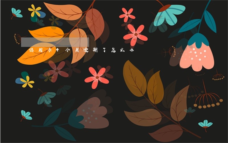 信用卡4个月逾期了怎么办 信用卡4个月逾期了怎么办