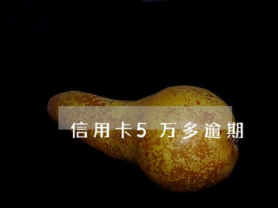 信用卡5万多逾期 信用卡5万多逾期