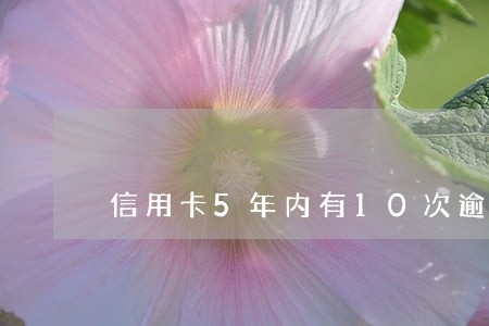 信用卡5年内有10次逾期 信用卡5年内有10次逾期