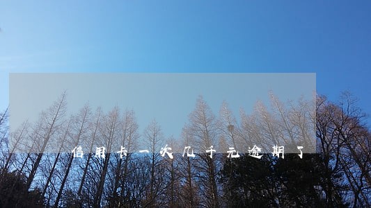 信用卡一次几千元逾期了