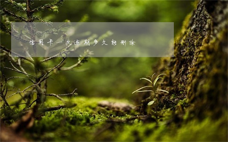 信用卡一次逾期多久能删除