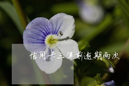 信用卡三年前逾期两次 信用卡三年前逾期两次