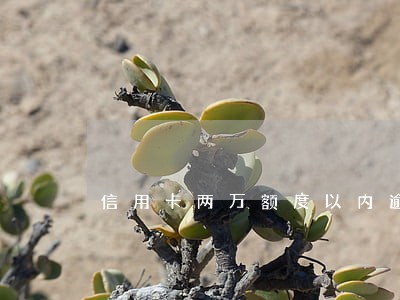 信用卡两万额度以内逾期