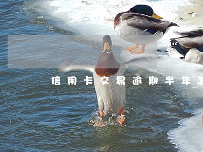 信用卡交易逾期半年怎么办 信用卡交易逾期半年怎么办