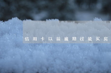 信用卡以前逾期过能买房吗 信用卡以前逾期过能买房吗
