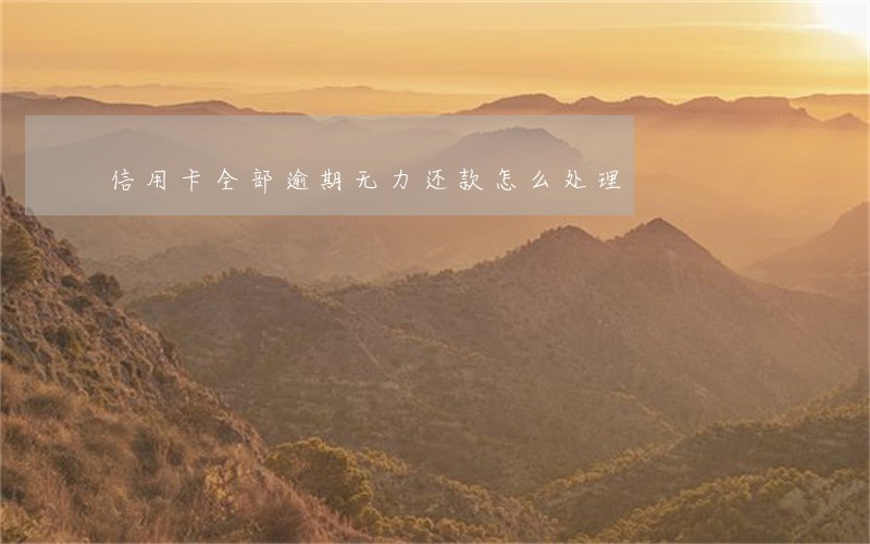 信用卡全部逾期无力还款怎么处理 信用卡全部逾期无力还款怎么处理
